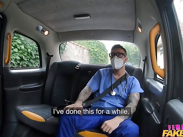 Billie Star - Taxi fuck with the doctor on the way to the hospital