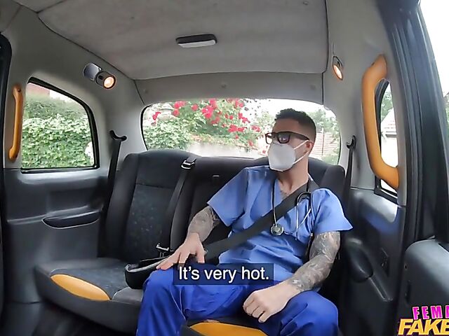 Billie Star - Taxi fuck with the doctor on the way to the hospital