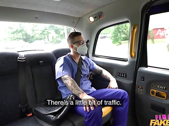 Billie Star - Taxi fuck with the doctor on the way to the hospital
