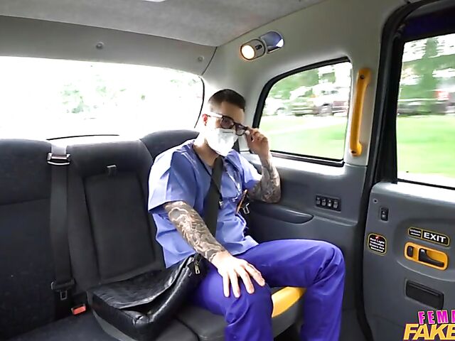 Billie Star - Taxi fuck with the doctor on the way to the hospital