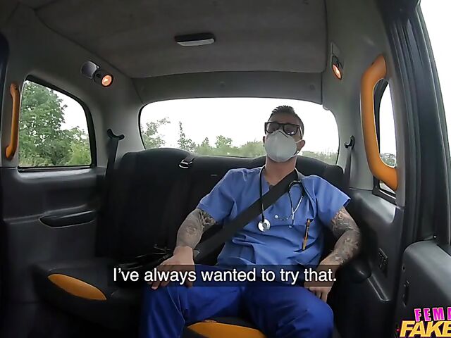 Billie Star - Taxi fuck with the doctor on the way to the hospital