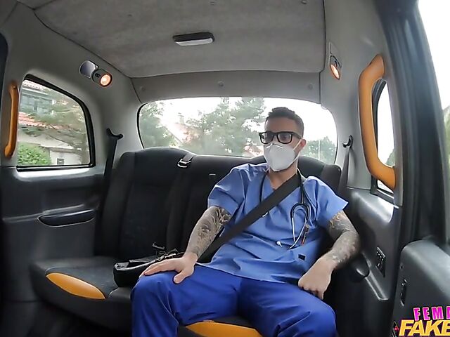 Billie Star - Taxi fuck with the doctor on the way to the hospital