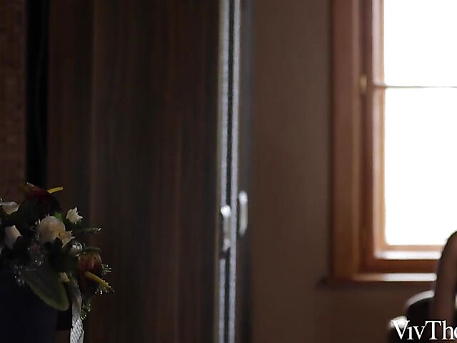 Jessika Night & Alya Stark - Elegant waitresses in black mini skirts have sensual lesbian sex