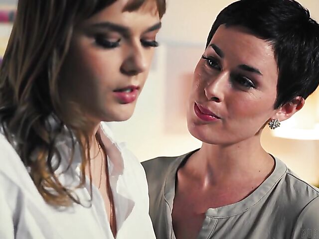 Please fuck my husband with female boss Olive Glass and her personal assistant Rebecca Vanguard