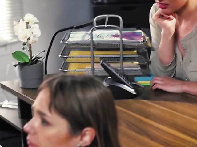 Please fuck my husband with female boss Olive Glass and her personal assistant Rebecca Vanguard