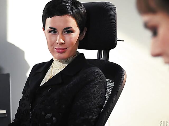 Please fuck my husband with female boss Olive Glass and her personal assistant Rebecca Vanguard