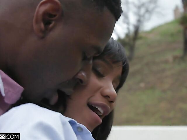 Sexy black couple Jenna Foxx and Jax Slayher making love