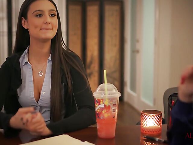 Brunette Eliza Ibarra and blonde Charlotte Stokely lesbian ecstasy