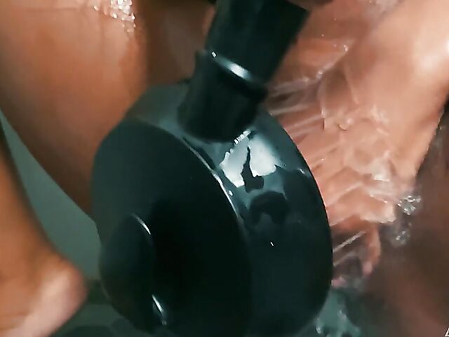 Mocha Menage - Ebony shower and water masturbation