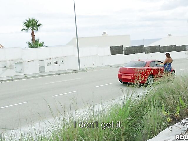 Car masturbation and sex outside with big tits latina Adara Love