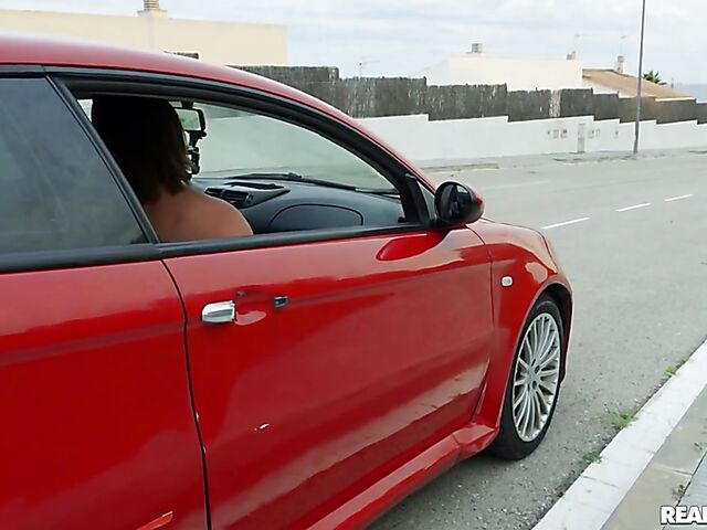 Car masturbation and sex outside with big tits latina Adara Love