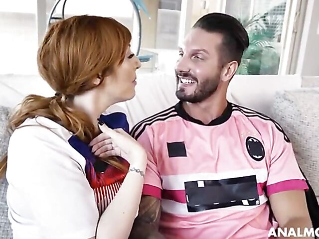 Lauren Phillips - Big tit redhead MILF anal with a soccer fan