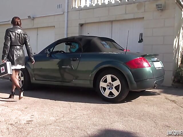 Hardcore french porn with sexy nurse Tiffany Doll helping the motorcycle mechanic