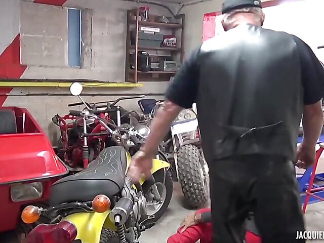 Hardcore french porn with sexy nurse Tiffany Doll helping the motorcycle mechanic