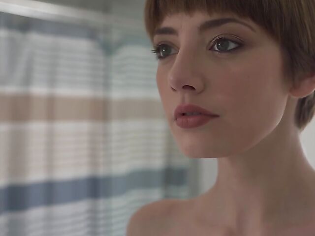 Short hair lesbian Lena Anderson and her redheaded lover Sabina Rouge