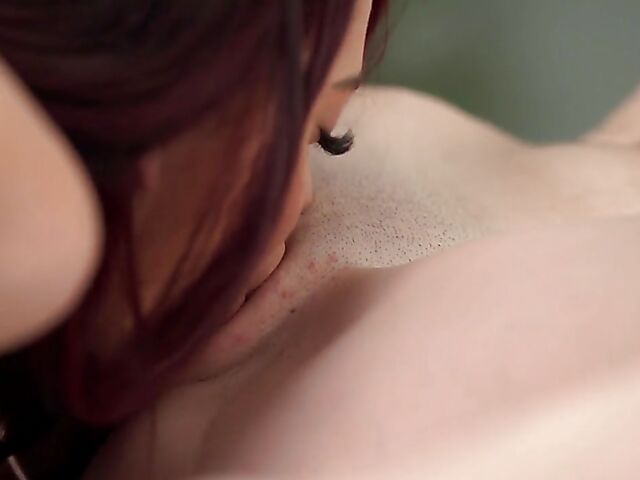 Short hair lesbian Lena Anderson and her redheaded lover Sabina Rouge