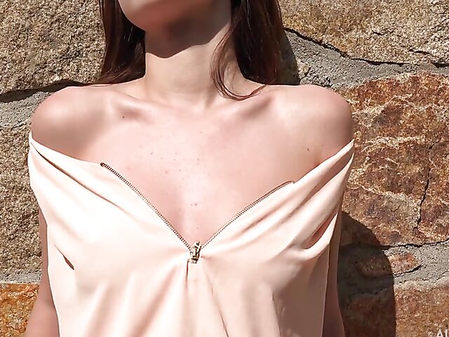 Solo teen masturbation outdoor with Nata's toys