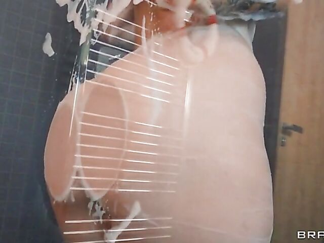 Taylee Wood showers her big natural tits and fucks in the bathroom