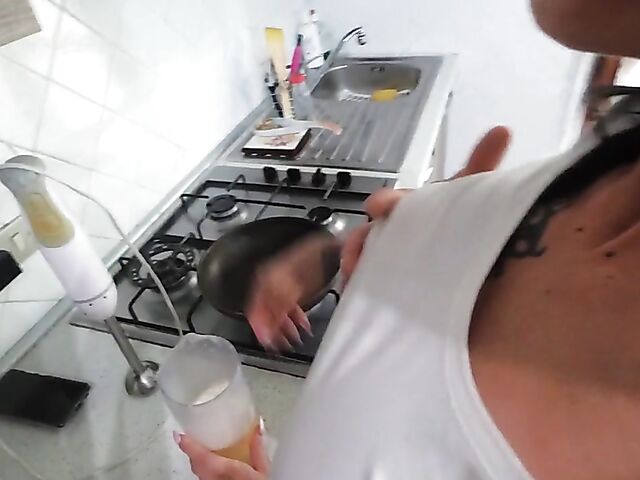 Chanty Chrys - Big titted tattoo MILF POV with her black panties on