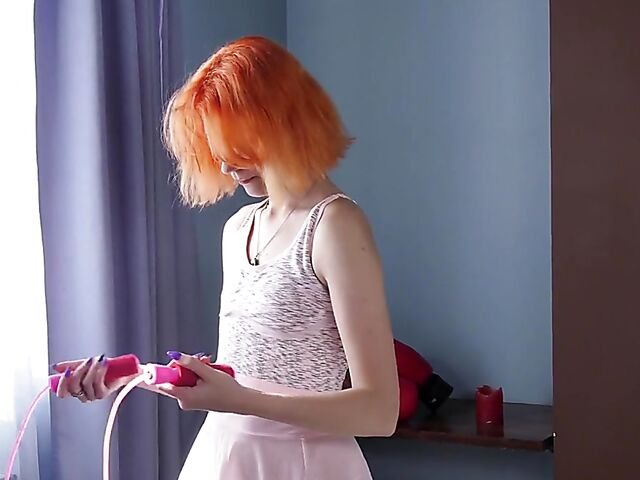 Lissa Fox - Redhead teen workout and masturbation at home
