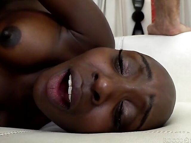 Rocco interracial with shaved head African black babe Zaawaadi