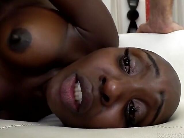 Rocco interracial with shaved head African black babe Zaawaadi