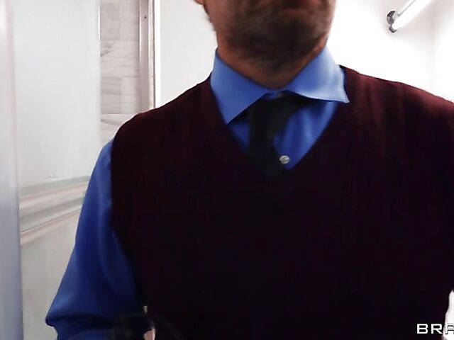 Curvy Codi Vore with huge natural tits fucks behind a blind guy's back