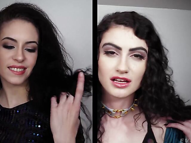 Goth lesbian brunettes Anna De Ville and Lydia Black love anal toys