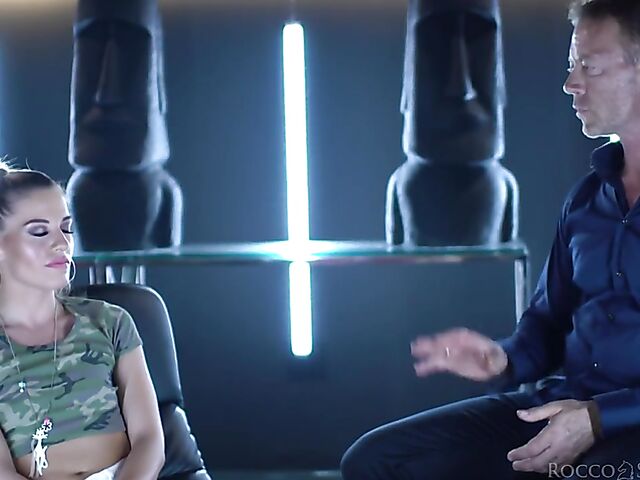 Rocco Siffredi anal milk play with Eveline Dellai and Angel Emily