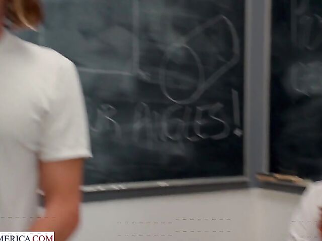 Redhead big tits teacher Lauren Phillips is horny as hell