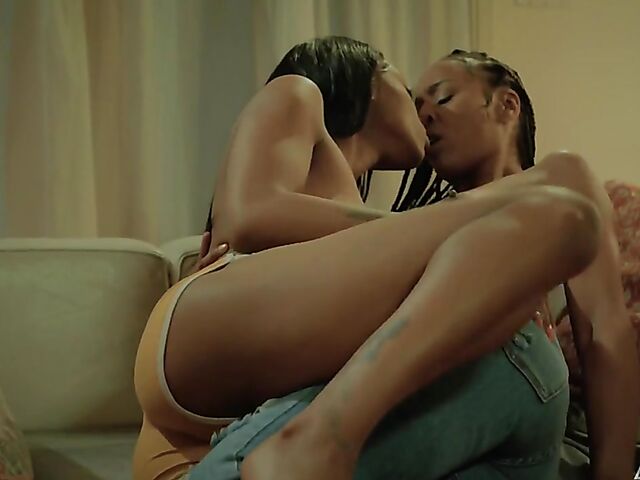 Ebony lesbians Misty Stone and Sizi Sev are horny in the night