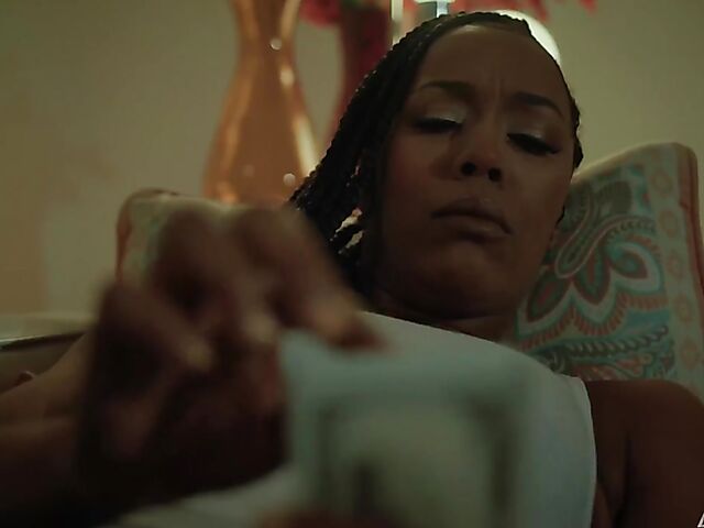 Ebony lesbians Misty Stone and Sizi Sev are horny in the night