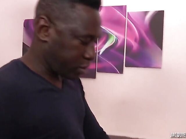 Interracial fishnet anal with busty Melodie