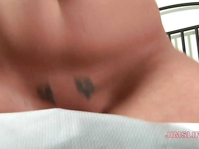 Sasha's pierced clit and big boobs POV while fucking Jim