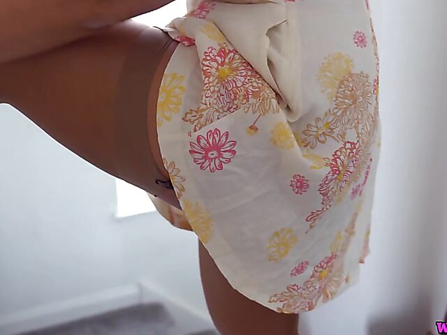 Busty MILF lingerie and nylons solo with her toy featuring Beth, 33