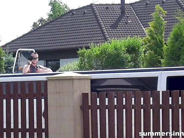 Mea Melone and Jarushka Ross have hot sex in a limo in front of a couple