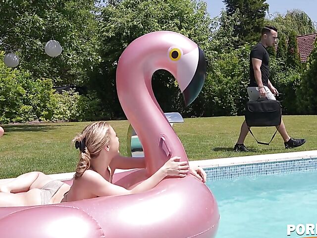 Pool sex with small titted bikini girl Alecia Fox