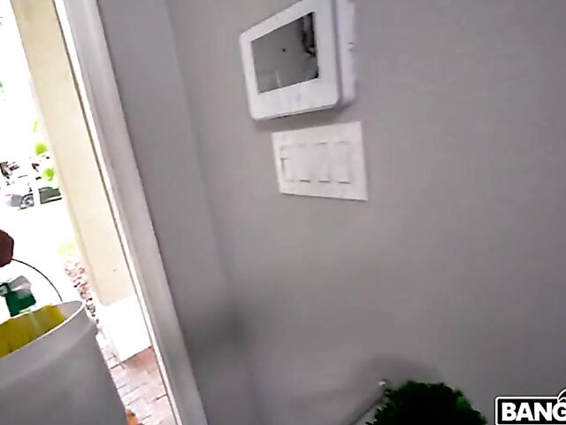 Mona Azar - Maid POV with a pervy black guy who loves watching her cleaning naked