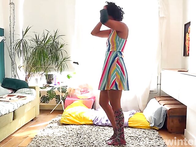 Hairy pussy masturbation with flexible Helena T