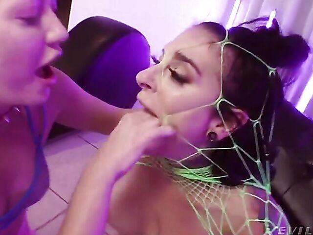 Crazy anal threesome and squirt on face with Joanna Angel and Adira Allure