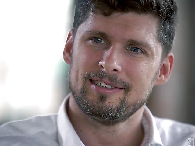 Sensual anal in the office with elegant blonde Angelika Grays