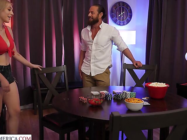 Playing a strip game with daughters hot friend Jamie Jett