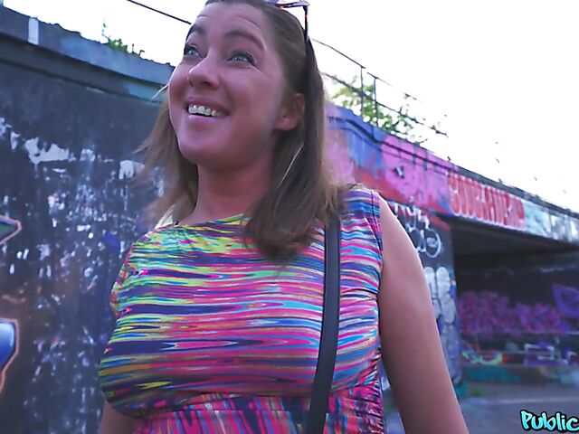 Slutty Elisa Tiger gets picked up and paid for sex in a public place