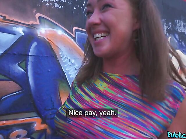 Slutty Elisa Tiger gets picked up and paid for sex in a public place