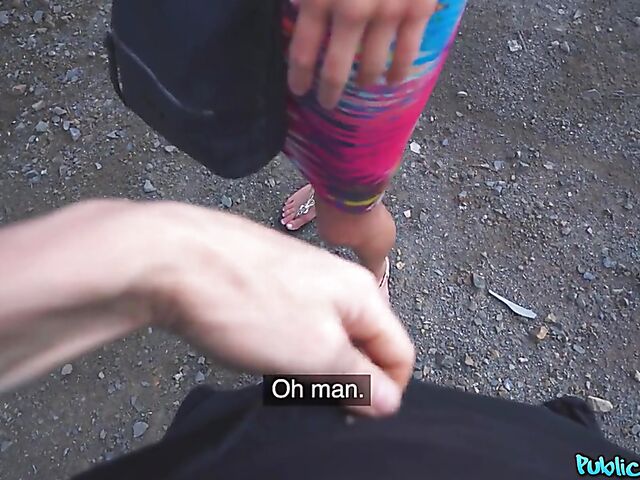 Slutty Elisa Tiger gets picked up and paid for sex in a public place