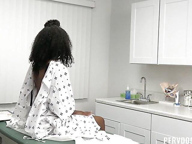 Doctor interracial medical exam and sex with ebony patient Olivia Jayy