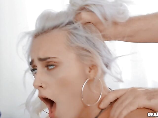 Swimming pool workout with busty blonde Indica Monroe