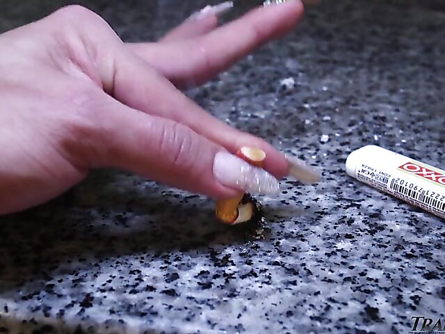 Shemale smoking and feetfetish solos with Alexandra Montenegro and Amanda Fialho