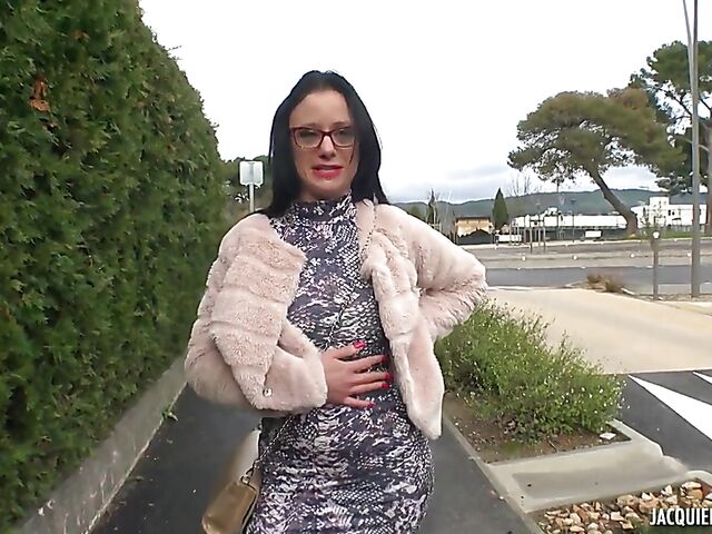 French stockings and boots sex with raven-haired Angelina