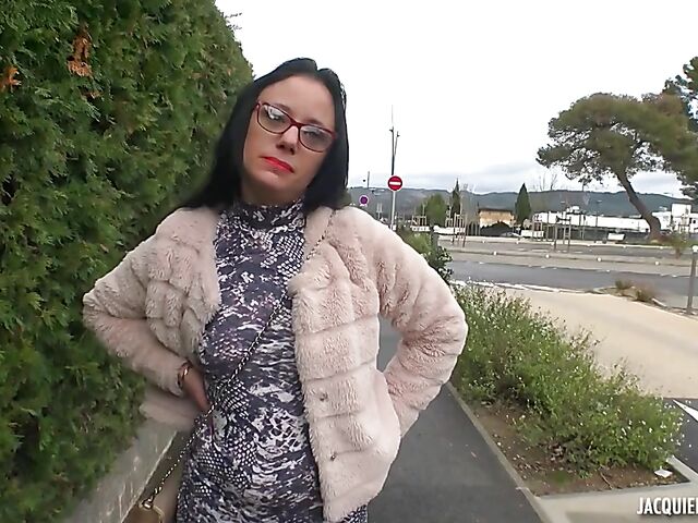 French stockings and boots sex with raven-haired Angelina